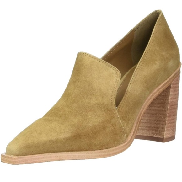 Vince Camuto Women's  Wevenly Stacked Heel Pump Sandy Brown 7 - Picture 1 of 9